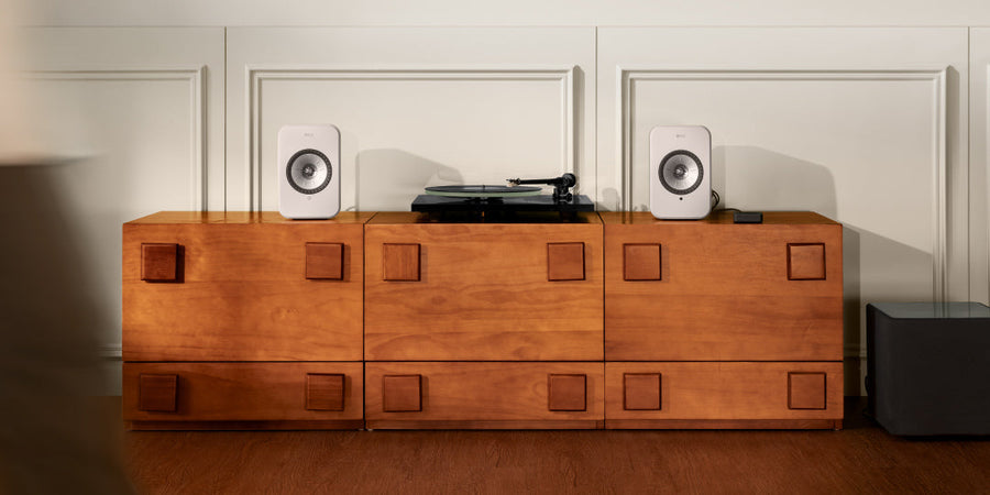 將黑膠唱片機接上 LS Wireless 揚聲器